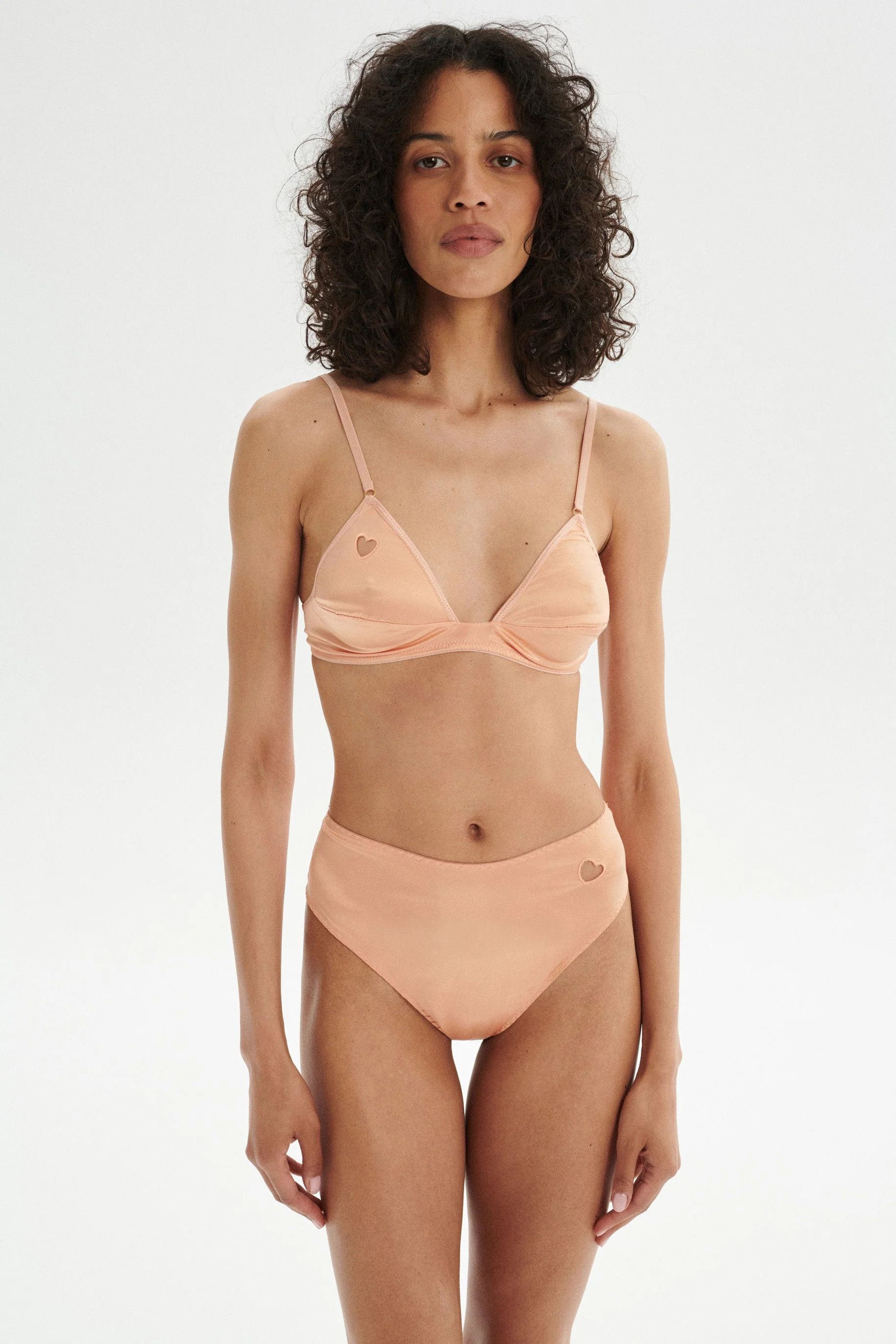 MADONNA miękki stanik satynowy - peach - Image 3