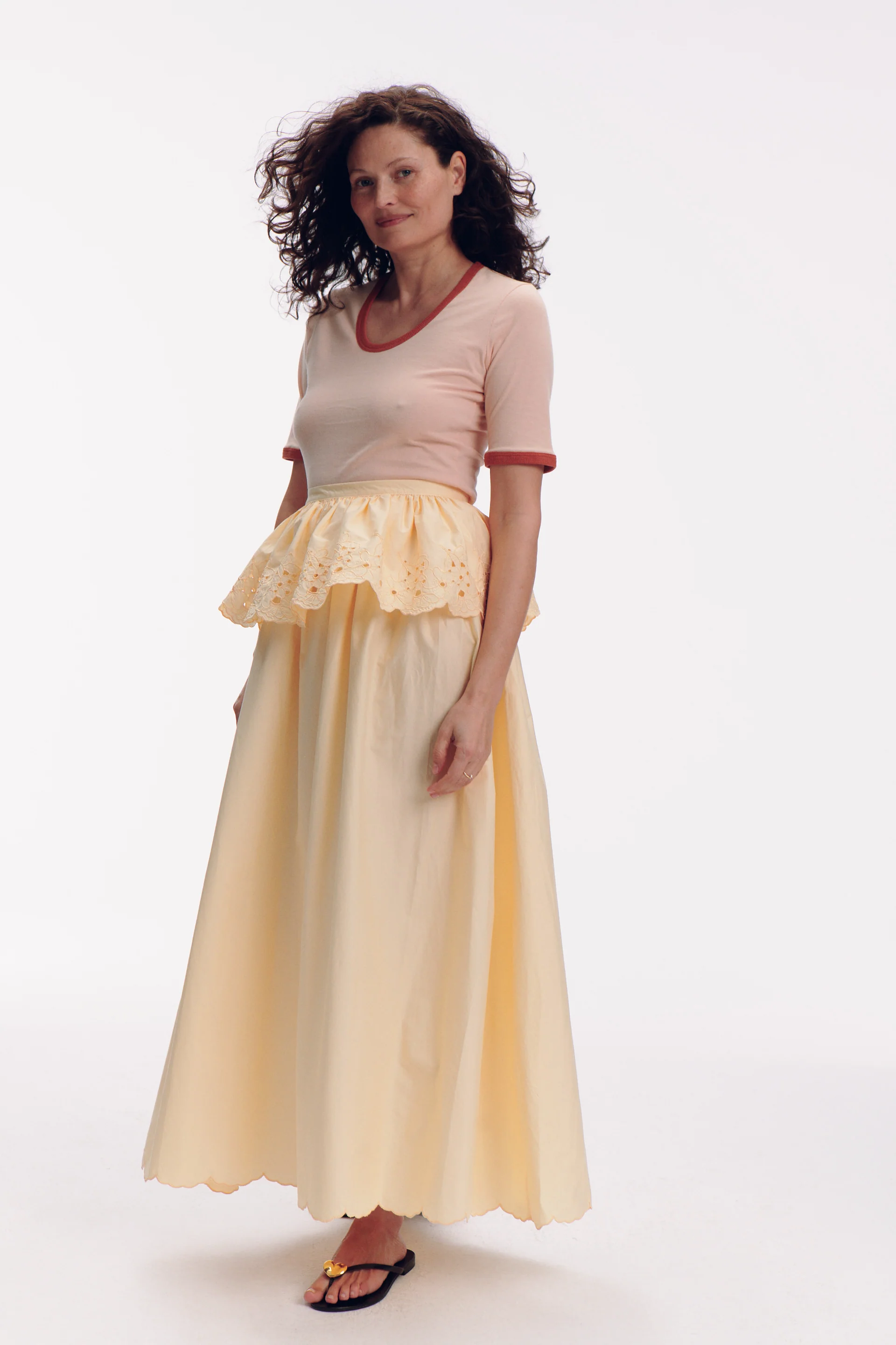 Philippe Bawełniany top - peach - Image 4